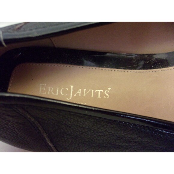 Eric Javits Black Flat Loafers Size 9.5 EJ Charms Rubber Sole Italy - Picture 5 of 6